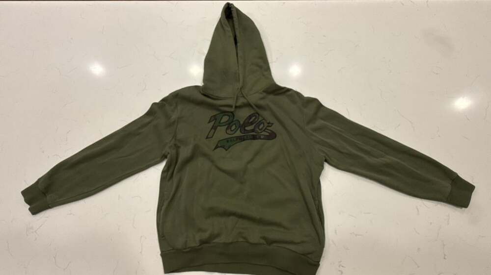 Polo Ralph Lauren Cursive Logo Camo Hoodie Size L Olive Green